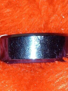 UNISEX Stainless  Steel Gunmetal Blue Band Size 9